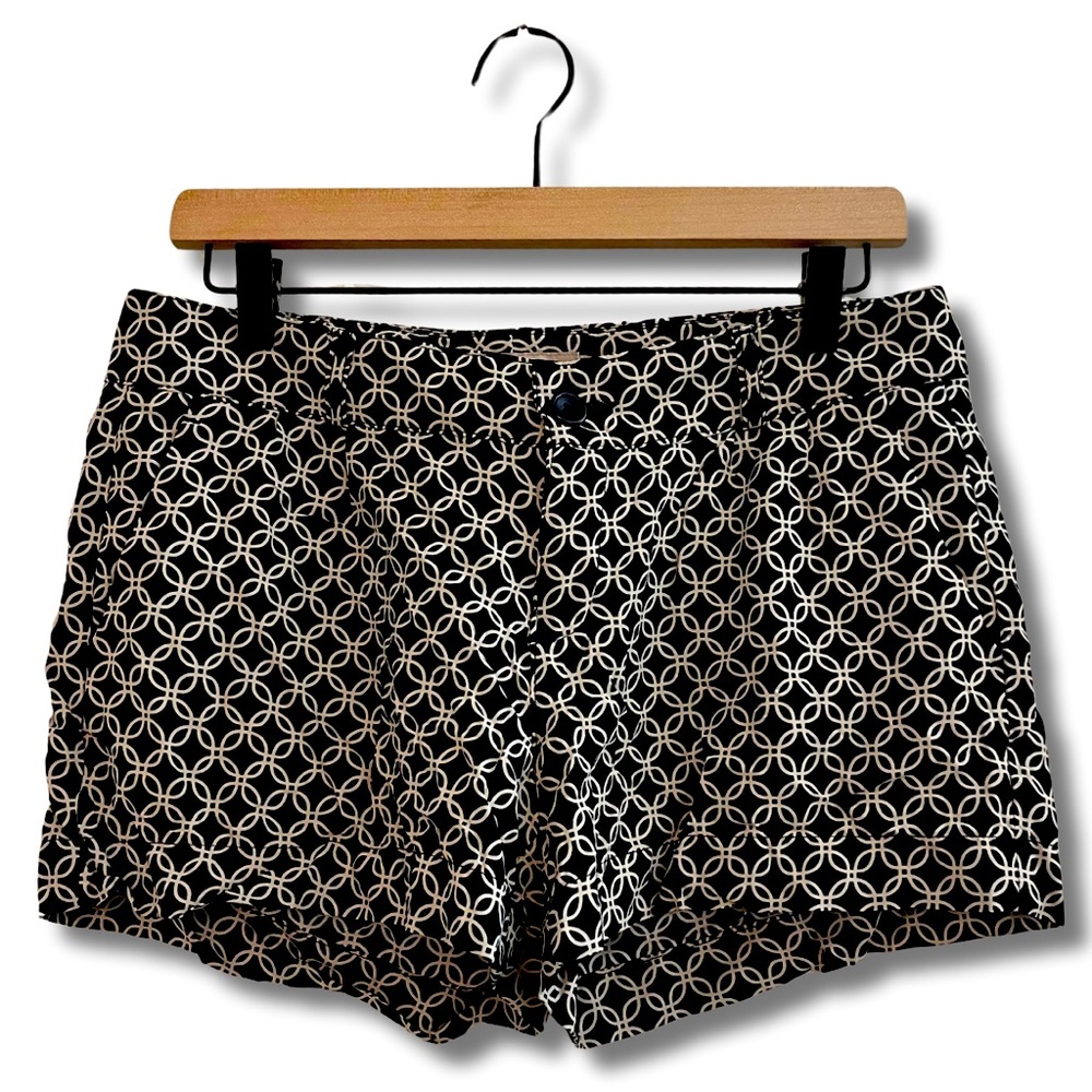 Banana Republic Geometric Black Tan Shorts Size 4